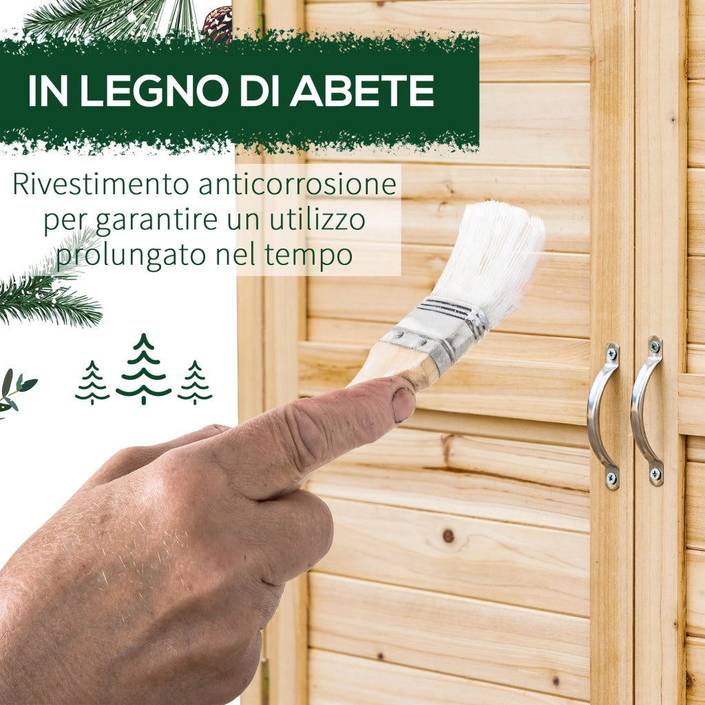Armadietto da Giardino 2 Ante ¨C Xylo ¨C Legno Abete Esterno 83x40x92cm