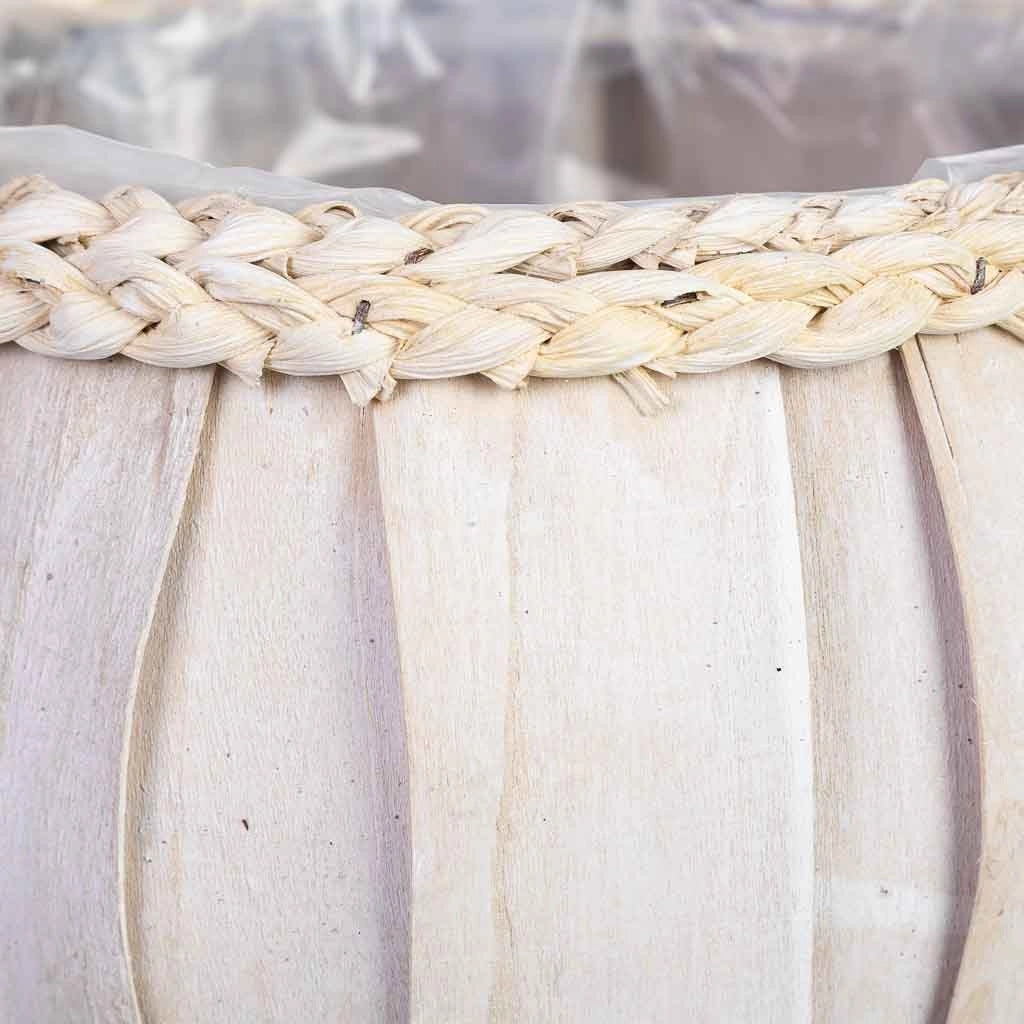 Cesto tondo in legno bianco 24x24x19h cm