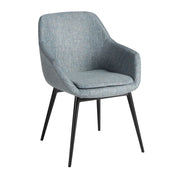 Sedia in tessuto blu grigio screziato