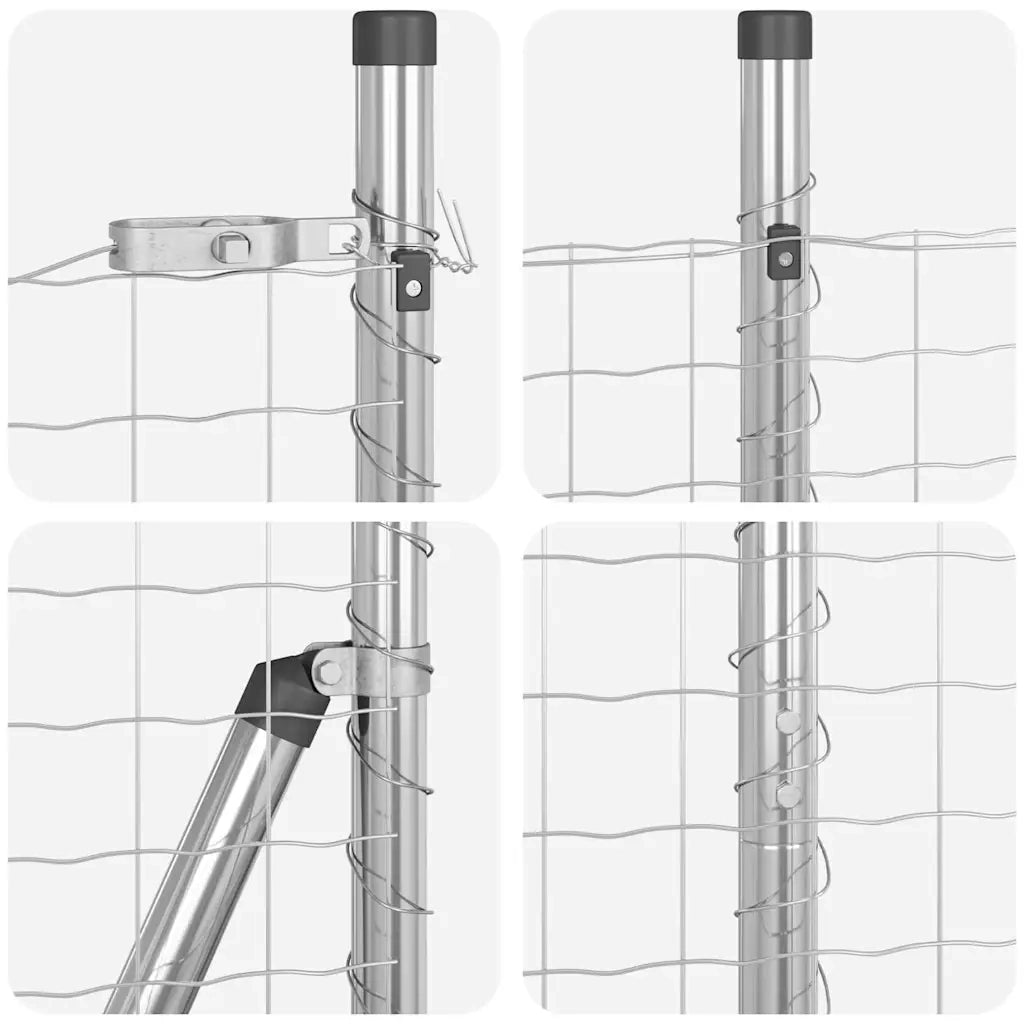 Recinzione da Giardino | Recinzione con Posto Argento 1,4 x 10 m Acciaio