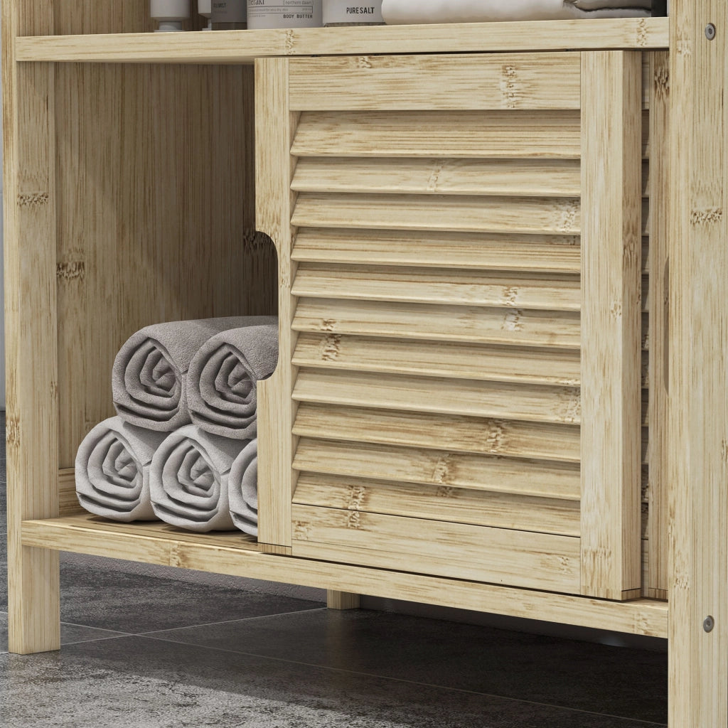 Mobile sottolavabo in bamb¨´ ¨C Xylo ¨C 2 ante, legno naturale, 60x30x60 cm