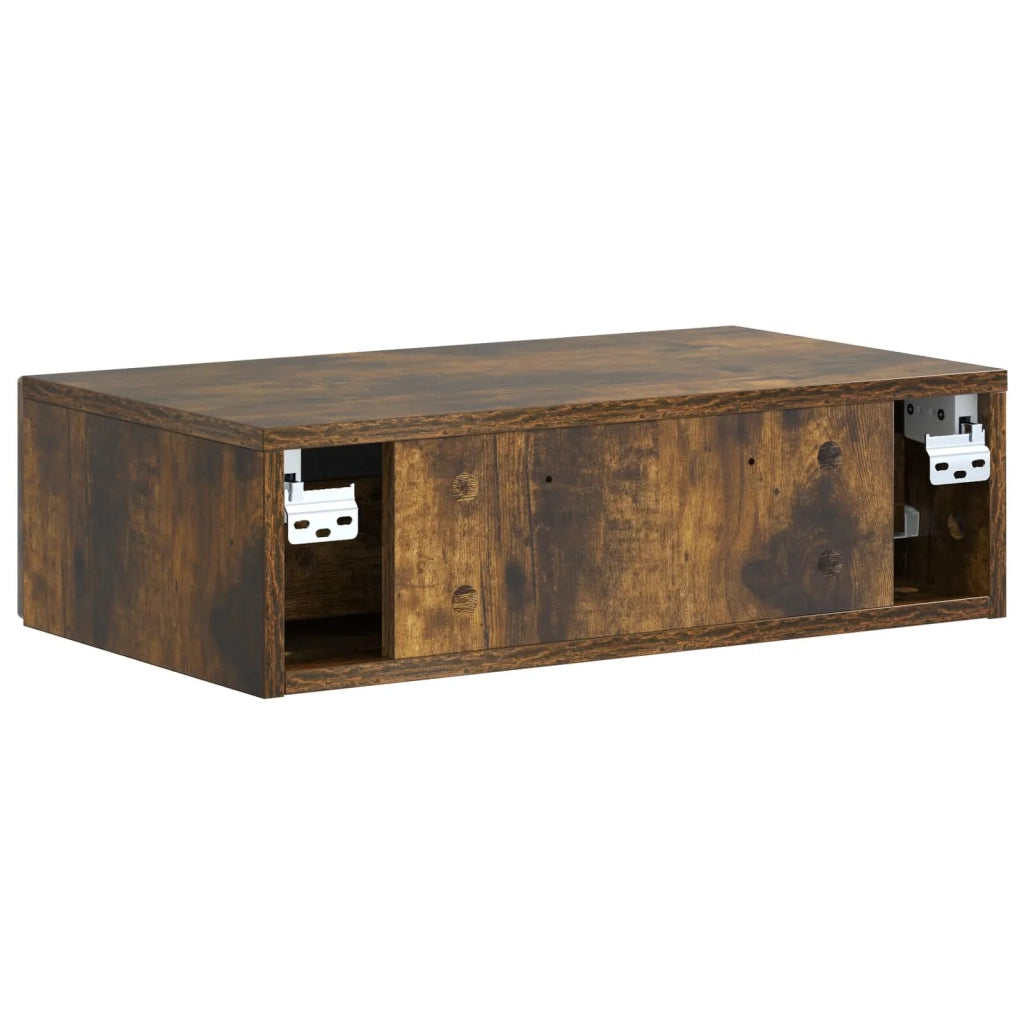 Tavolino da Parete Laterale | Tavolo laterale | Tavolino Rovere Fumo 59 x 34,5 x 17 cm
