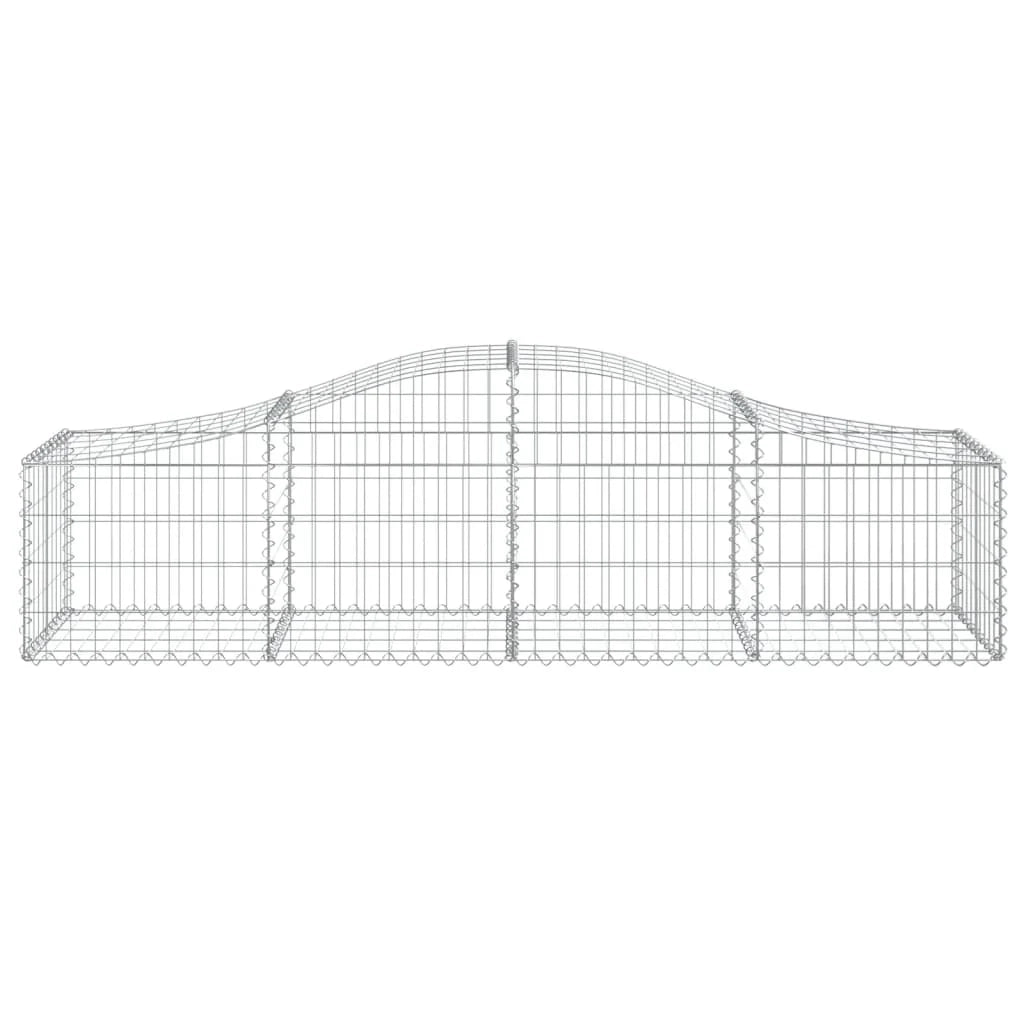 Set di 2 gabbioni ad arco per recinzione gabbia o muro di contenimento 200 x 50 x 40/60 cm ferro zincato argento 02_0041359