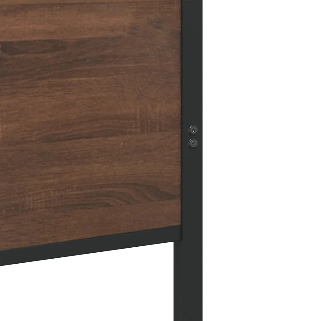 Giroletto senza Materasso-Struttura Letto in Metallo Rovere Marrone 75x190 cm 285386