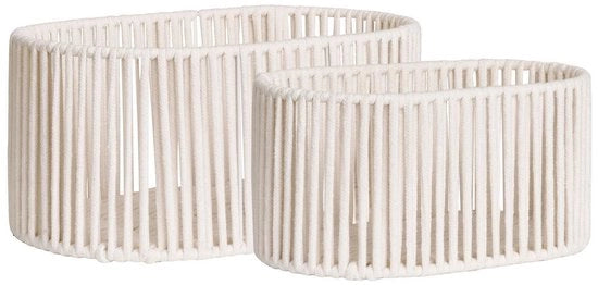 Set di archiviazione 2 contenitori per maschere - organizzazione dei contenitori - tessuto e metallo resistenti - off-white - 2125.5 cm x 1618cm x 3238cm