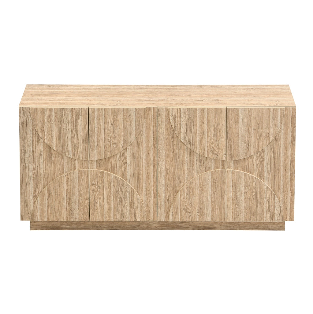 Madia 160x40x80 cm con ante e ripiani regolabili in pannello truciolare naturale