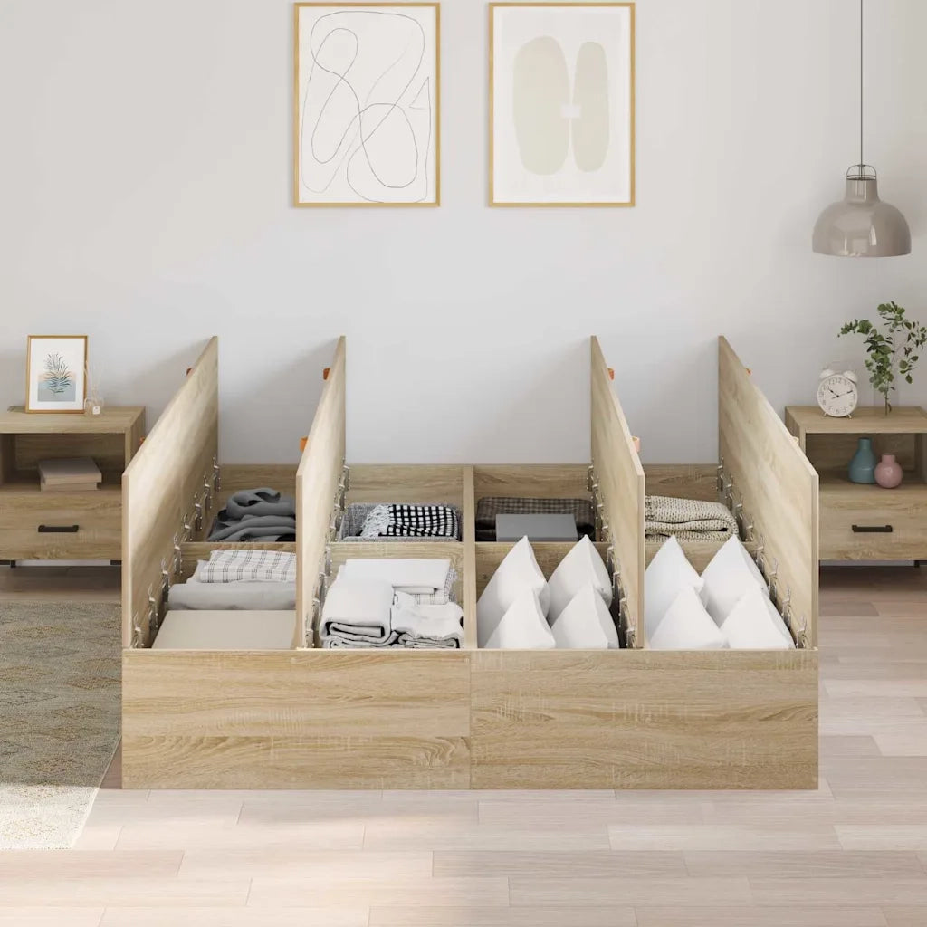 Struttura letto con contenitore Rovere Sonoma 150 x 200 cm 3335383