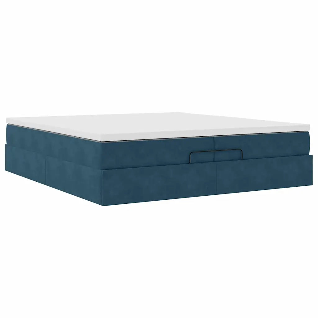 Struttura Letto Pouf con Materassi 200x200 cm Velluto 3311211