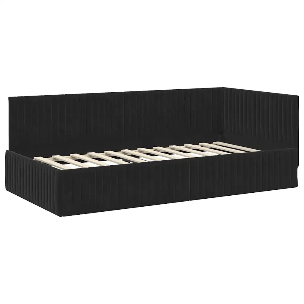 Struttura Letto Angolare con Materasso 2 pcs Nero Velluto 3393823