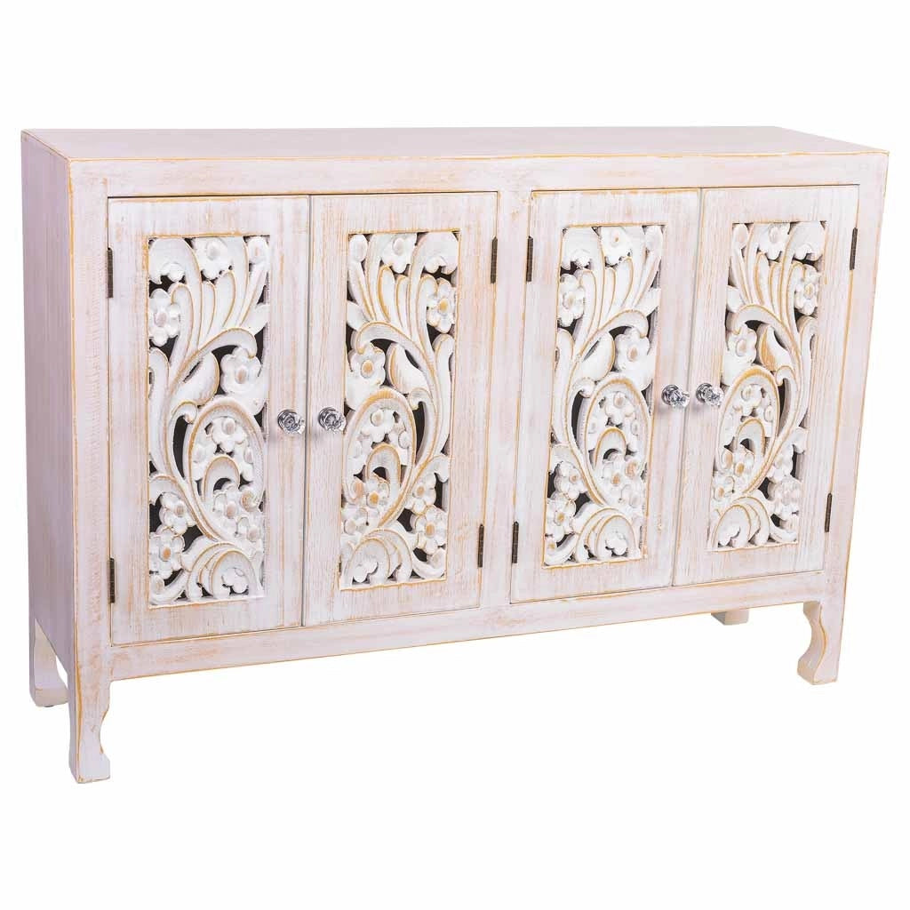 Credenza in legno con 4 ante 100,5x26x70h cm