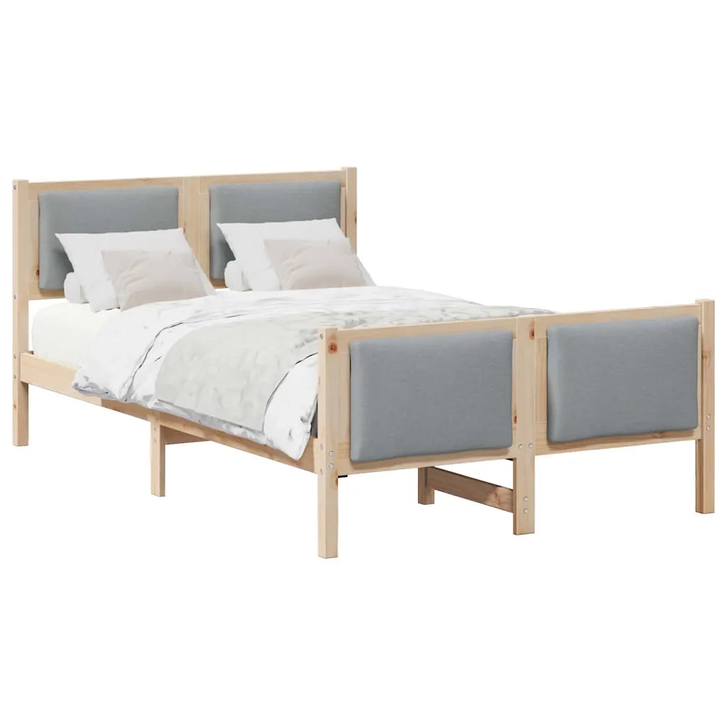 Letto matrimoniale | Letto per adulti | Struttura del letto Grigio chiaro 120 x 190 cm Tessuto