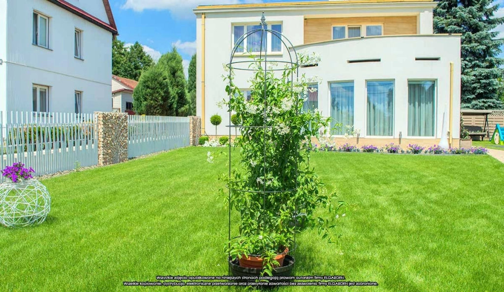 Pergola da giardino KADAX per piante, fiori, obelisco per fiori e rampicanti, in metallo, 120 cm