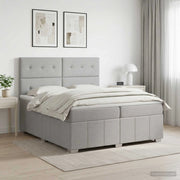 Letto box spring con materasso Grigio Chiaro 200 x 200 cm 3454218