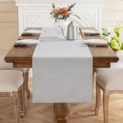 Tavolo da Pranzo con Finitura Lino 40x140cm, Decorazione da Tavolo con Aspetto Lino, Materiale Polyester, Impermeabile, con Effetto Lotus, Resistente ai Graffi, per Cucina, Matrimoni, Feste, Natale