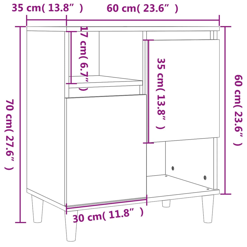 Credenze 2pz | Madia | Buffet da pranzo | Armadio da pranzo Grigio Sonoma 60x35x70 cm in Legno Multistrato