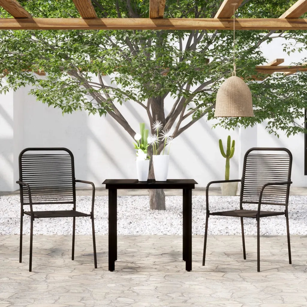 Set Mobili da Pranzo per Giardino 3 pz Nero 3099137