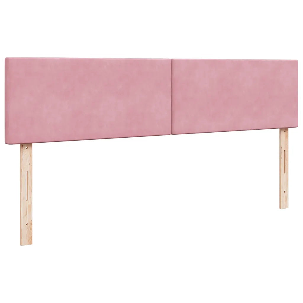 Struttura Letto Pouf con Materassi Rosa 200x200 cm Velluto 3312577