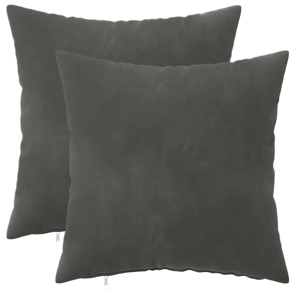 Cuscino con cuscino HEERLEN 2 pz Grigio Scuro Velluto 923509
