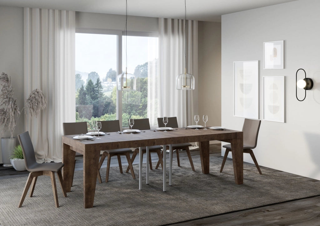 Tavolo Allungabile 90/246x90x77 cm Naxy Premium Noce