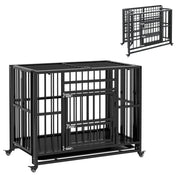 Gabbia per Cani con Ruote ¨C Xylo ¨C 94x58x78 cm Nero