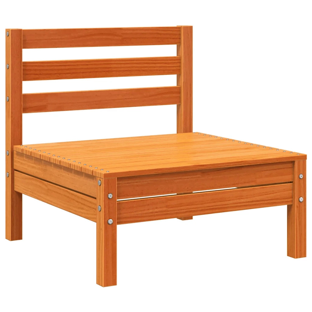 Divano da esterno-Divano da Giardino a 3 Posti Marrone Cera Legno Massello Pino 573421