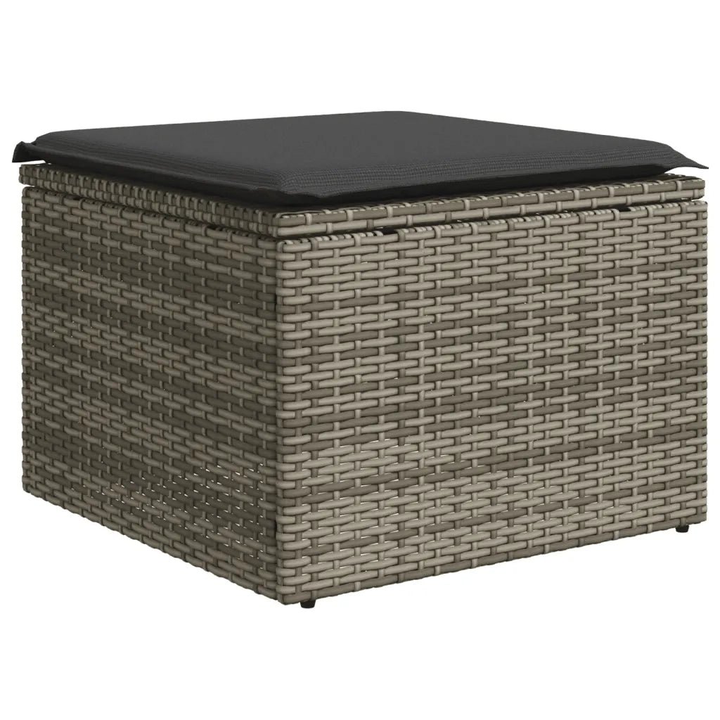 Set Divani da Giardino 7 pz con Cuscini Grigio in Polyrattan 3256473