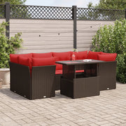 Set Divani Giardino 7 pz con Cuscini Marrone Polyrattan Acacia 3326115