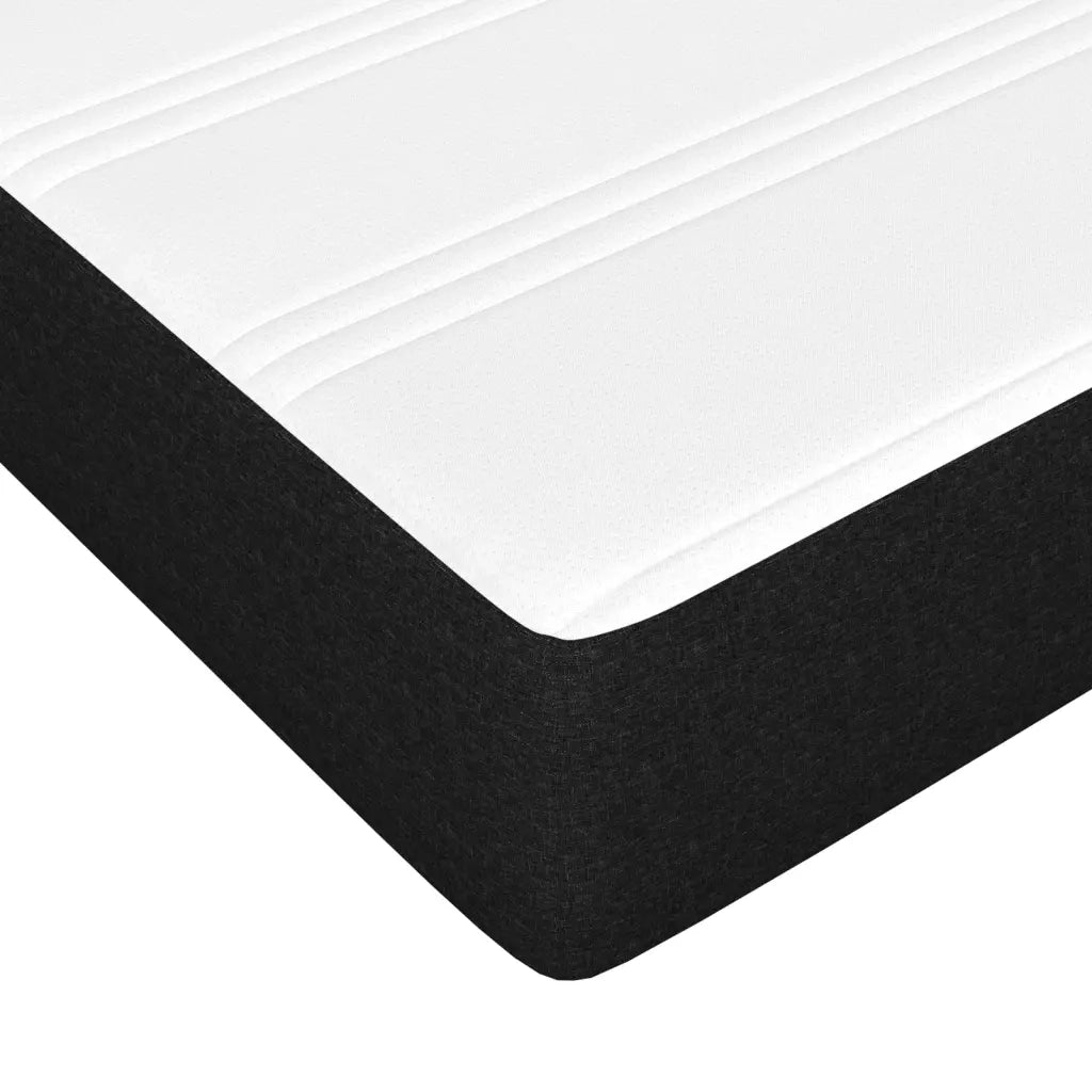Letto singolo | Letto per adulti | Giroletto a Molle con Materasso Nero 90x200 cm in Tessuto