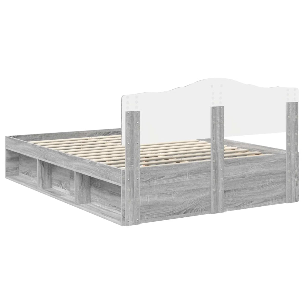 Struttura del letto Grigio Sonoma 140 x 190 cm Pino massello 3412903