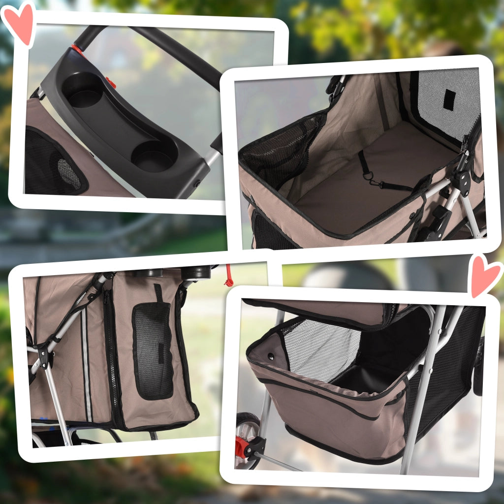 Carrello pieghevole per cani e gatti ¨C Minimal ¨C con cuscino, rete e tasche