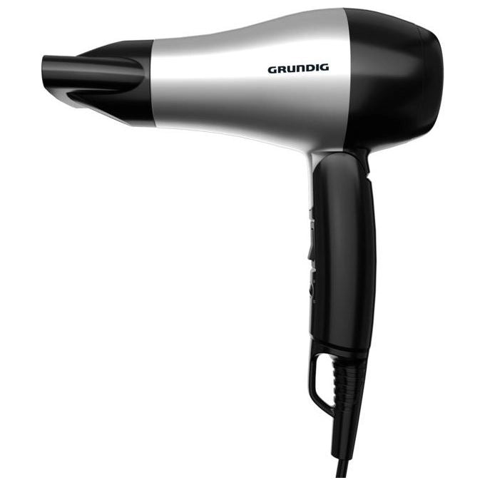 Grundig HD 2200 asciuga capelli 1200 W Nero, Argento