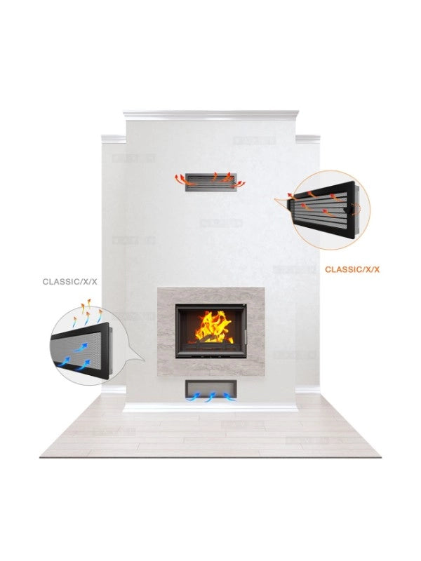 Griglia di ventilazione per camino Bianca - Classic 17x49