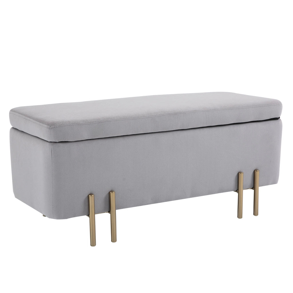 EasyComfort Panca Contenitore Imbottita per Soggiorno e Camera da Letto, 100 x 40 x 42 cm, Grigio