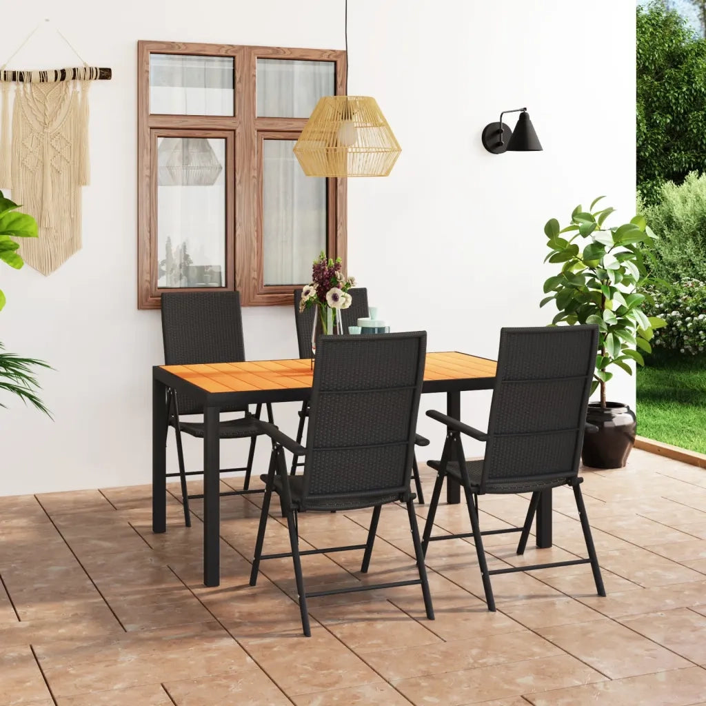 Set da Pranzo da Giardino 5 pz Nero e Marrone 3060054