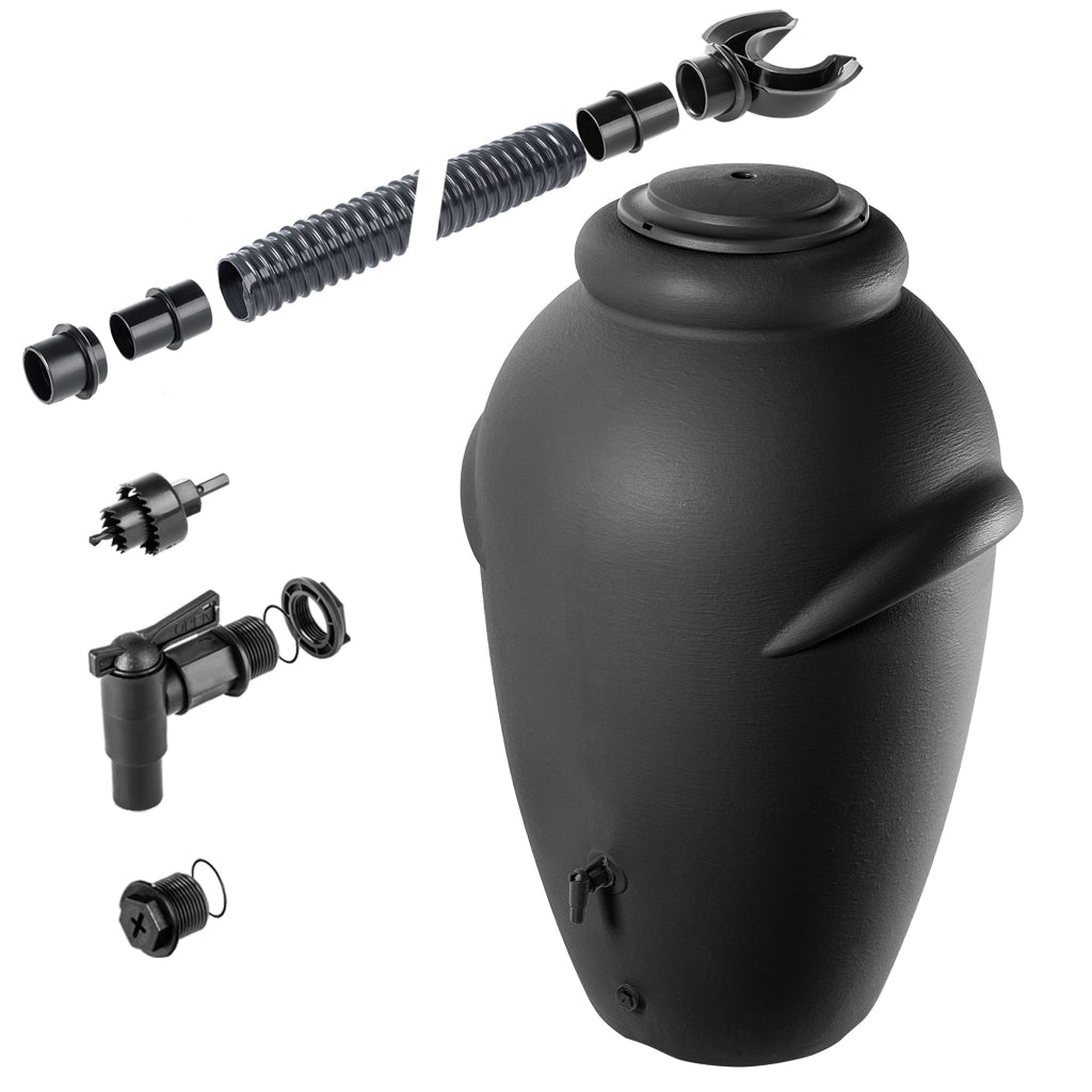 Serbatoio per acqua piovana KADAX da 360 litri, contenitore per acqua con rubinetto e grande recipiente.