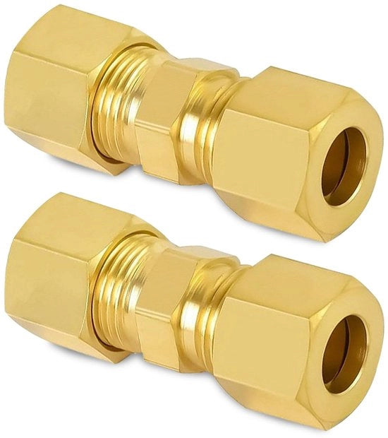 Connettore a vite a compressione 8 mm OD - Connettore a vite a compressione in ottone - Inventario 2 pezzi - Materiali di alta qualità - Connettore a vite a compressione con tubo a vite