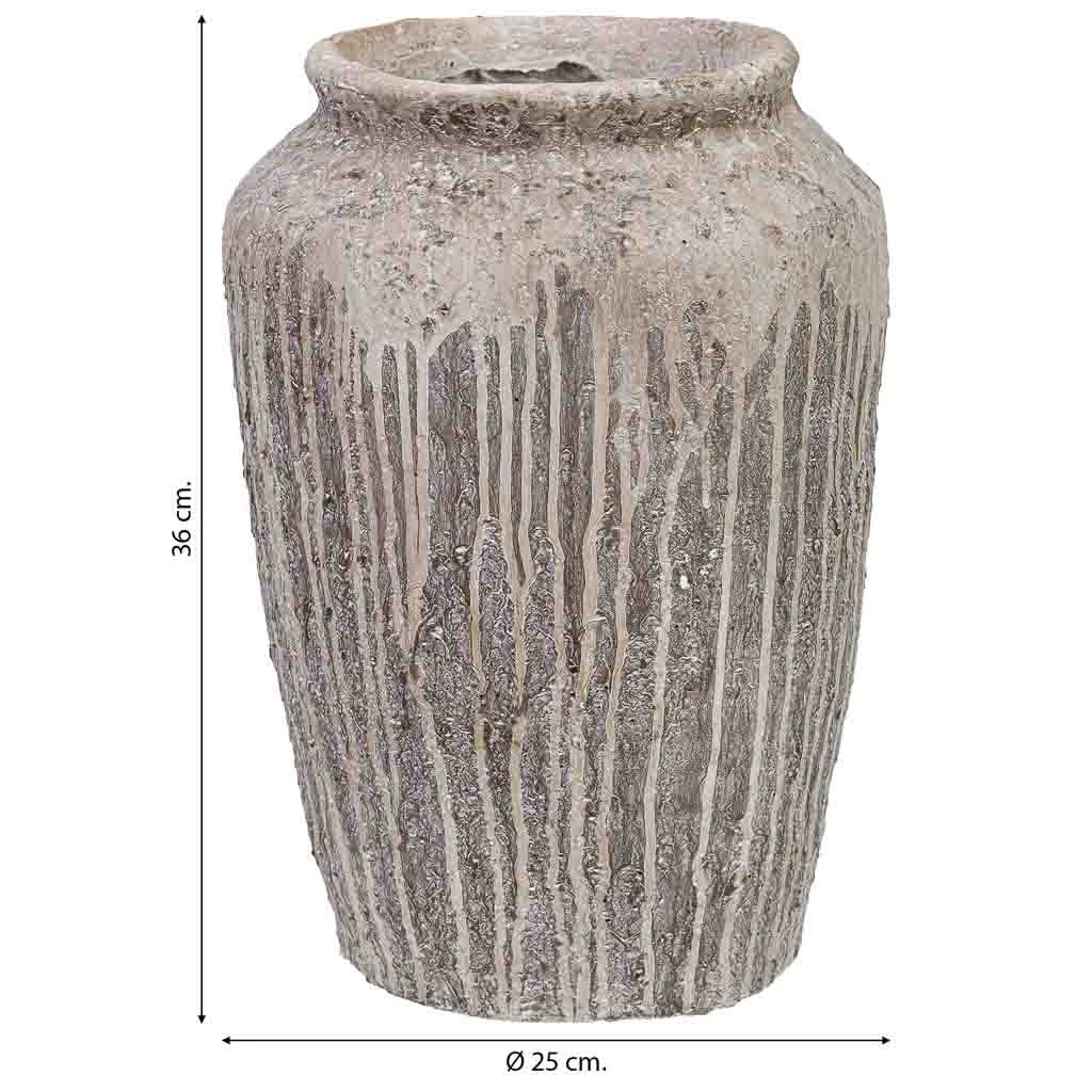 Vaso in resina marrone anticato, 25x25x36 cm