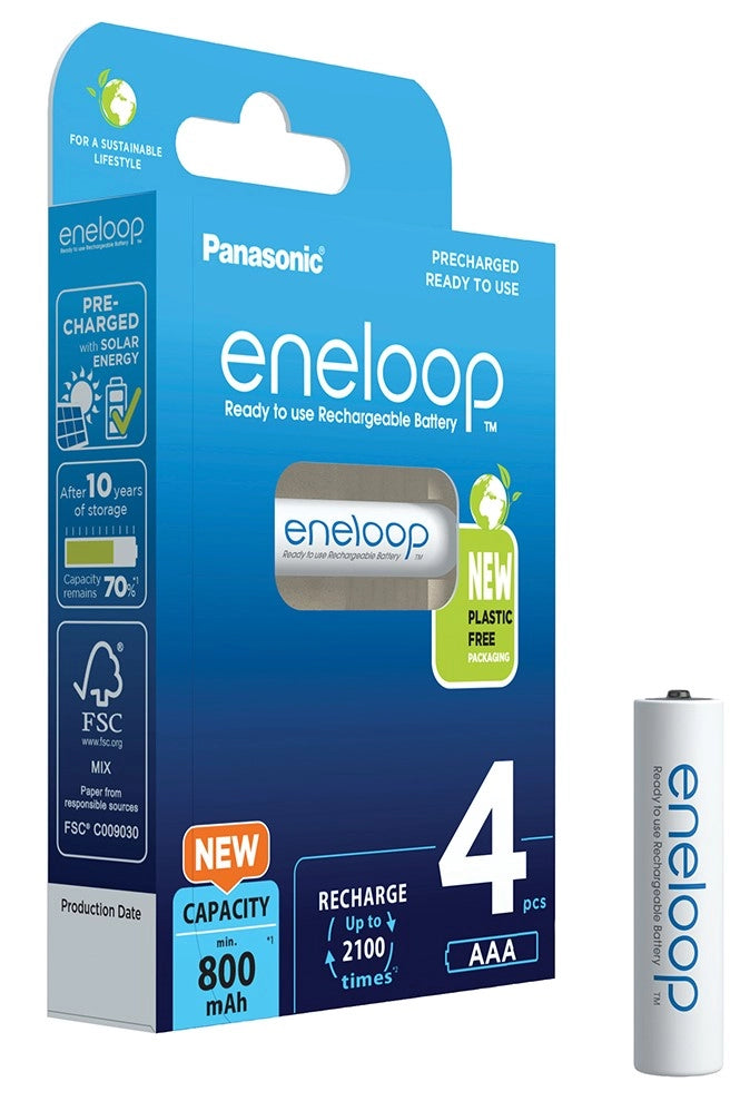 BATTERIA ricaricabile ministilo Panasonic ENELOOP NIMH 800 mAh 4pz