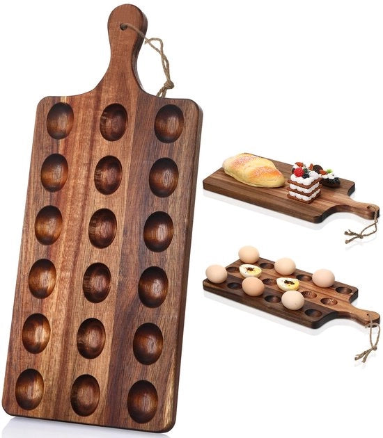 Eseguimento in ceramica per 6 tazze, sostegno/dispositivo per un mezzo dozzino di uova in ceramica, supporto per esposizione per il piano di lavoro nel frigorifero per la decorazione in cucina (marrone)