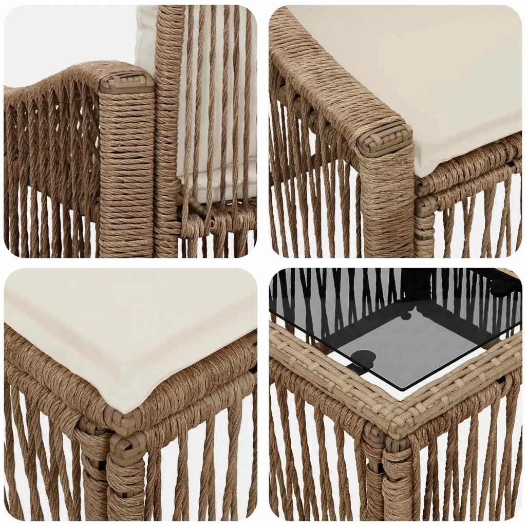 Set Divano da Giardino 8 pz Beige polyrattan 3435948