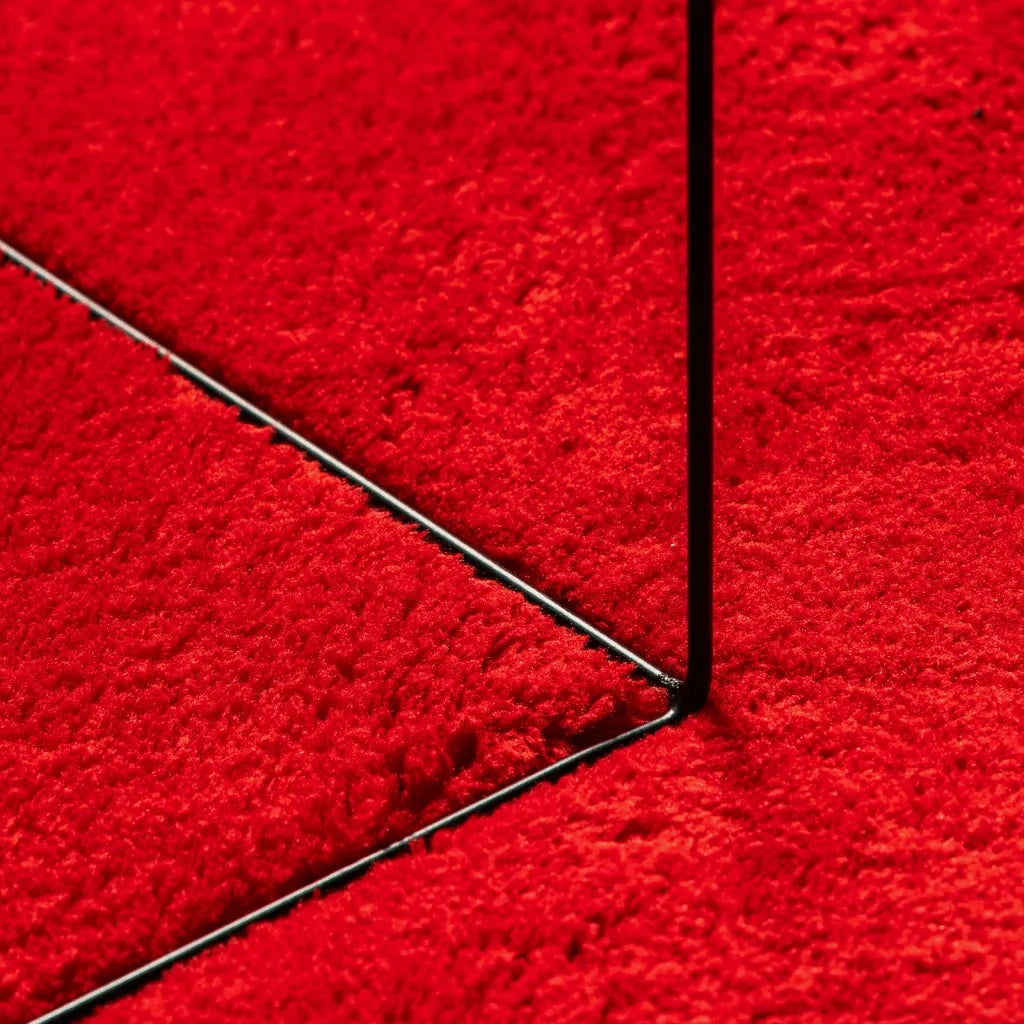Tappeto a Pelo Corto HUARTE Morbido e Lavabile Rosso 160x230cm 375174