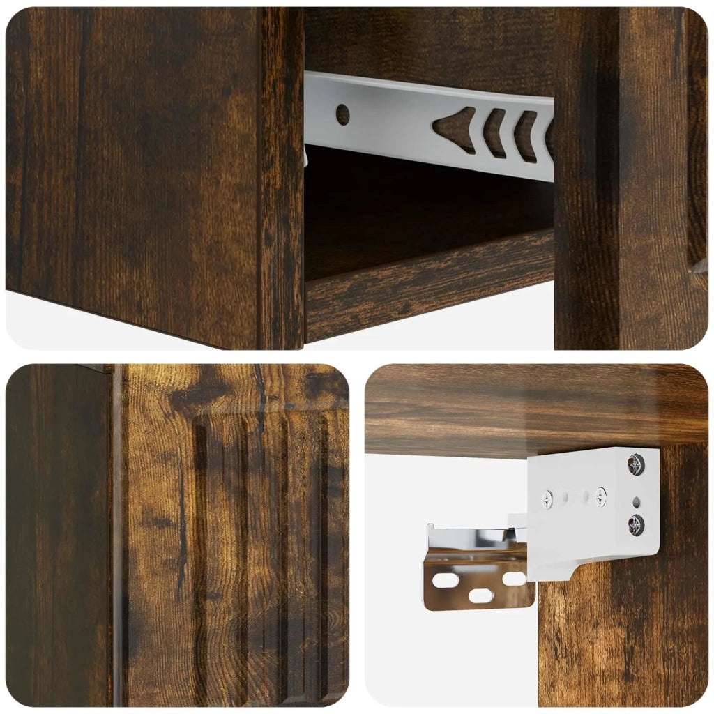 Tavolino da Parete Laterale | Tavolo laterale | Tavolino Rovere Fumo 59 x 34,5 x 17 cm