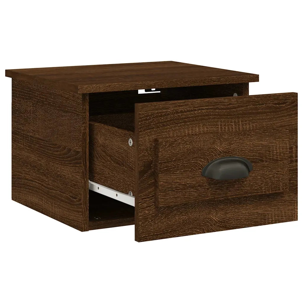 Comodini a Parete 2 pz Rovere Marrone 41,5x36x28 cm 816391