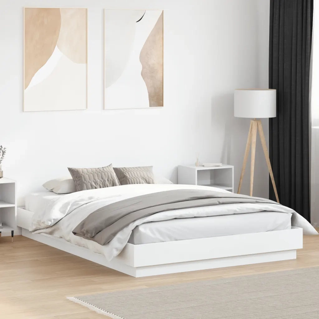 Giroletto-Struttura Letto Bianco 160x200 cm in Legno Multistrato 739486