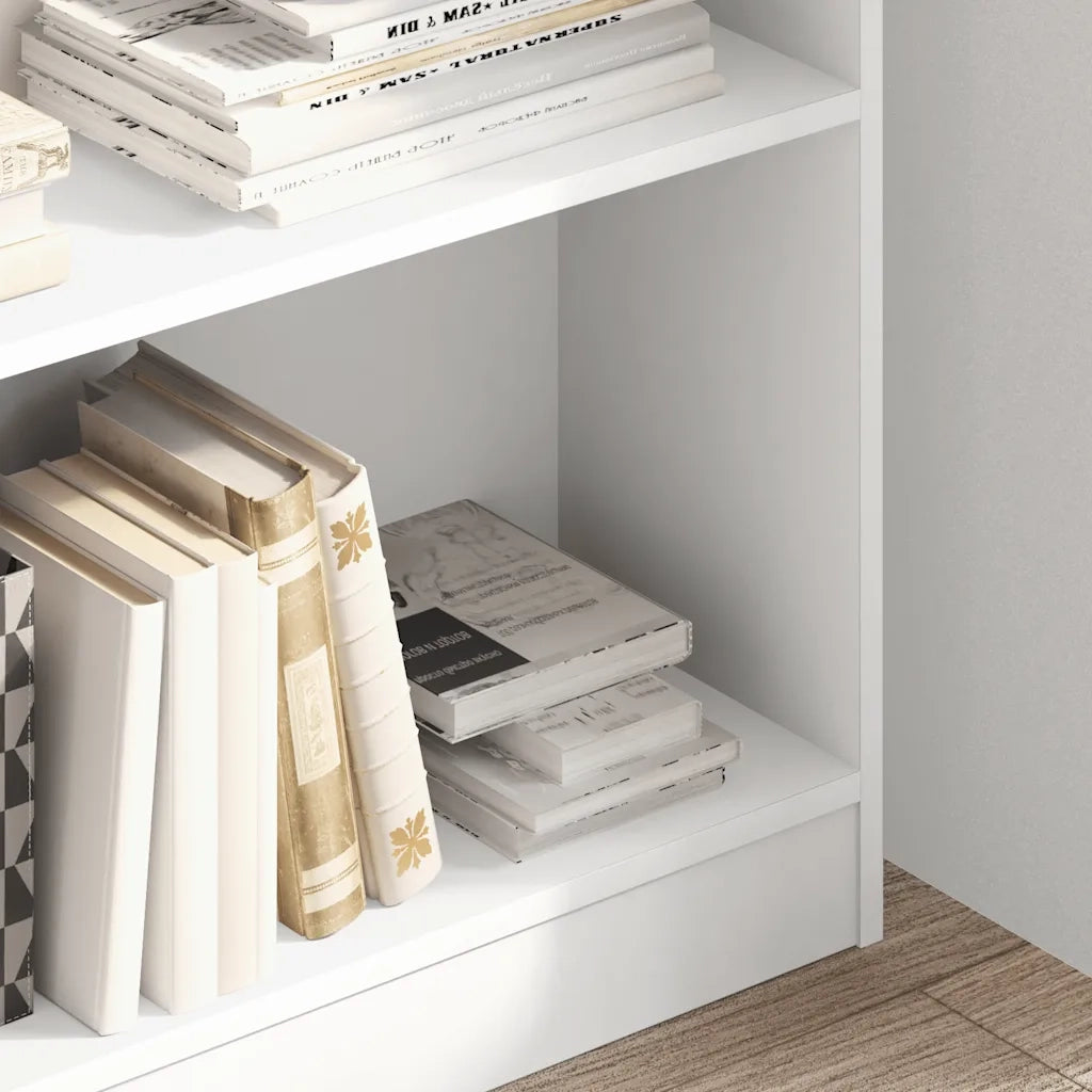 Libreria-Scaffale per Libri-Mobile di Stoccaggio Bianca 80x24x109 cm in Legno Multistrato