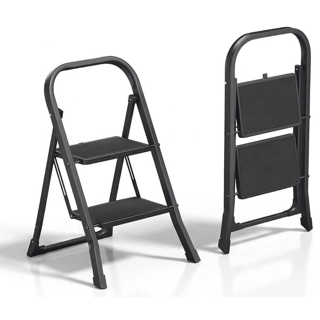 Scaletto Sgabello Scala Black Mini Plus Antiscivolo 2 Gradini