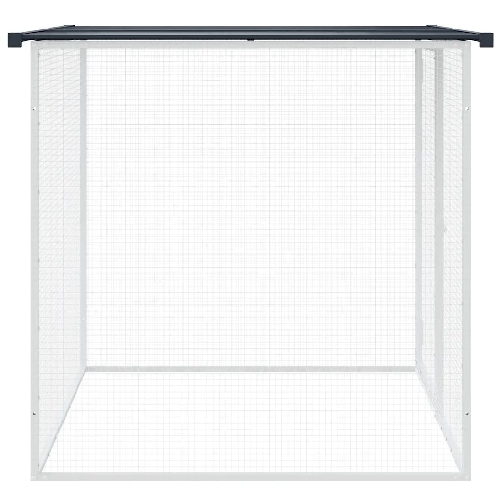 Gabbia Polli con Tetto Antracite 103x98x90 cm Acciaio Zincato 172337