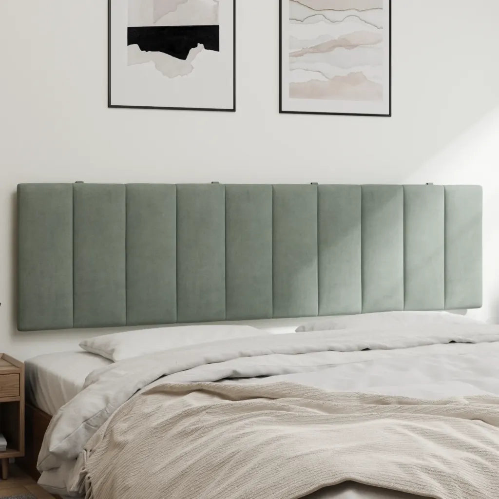 Cuscino Testiera Hanko Grigio Chiaro 180 cm in Velluto 374681