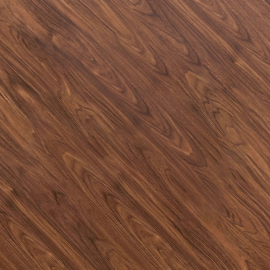 Tavolo rotondo 100 cm con piano in MDF effetto legno, inserto in vetro e struttura in metallo, 4-6 posti