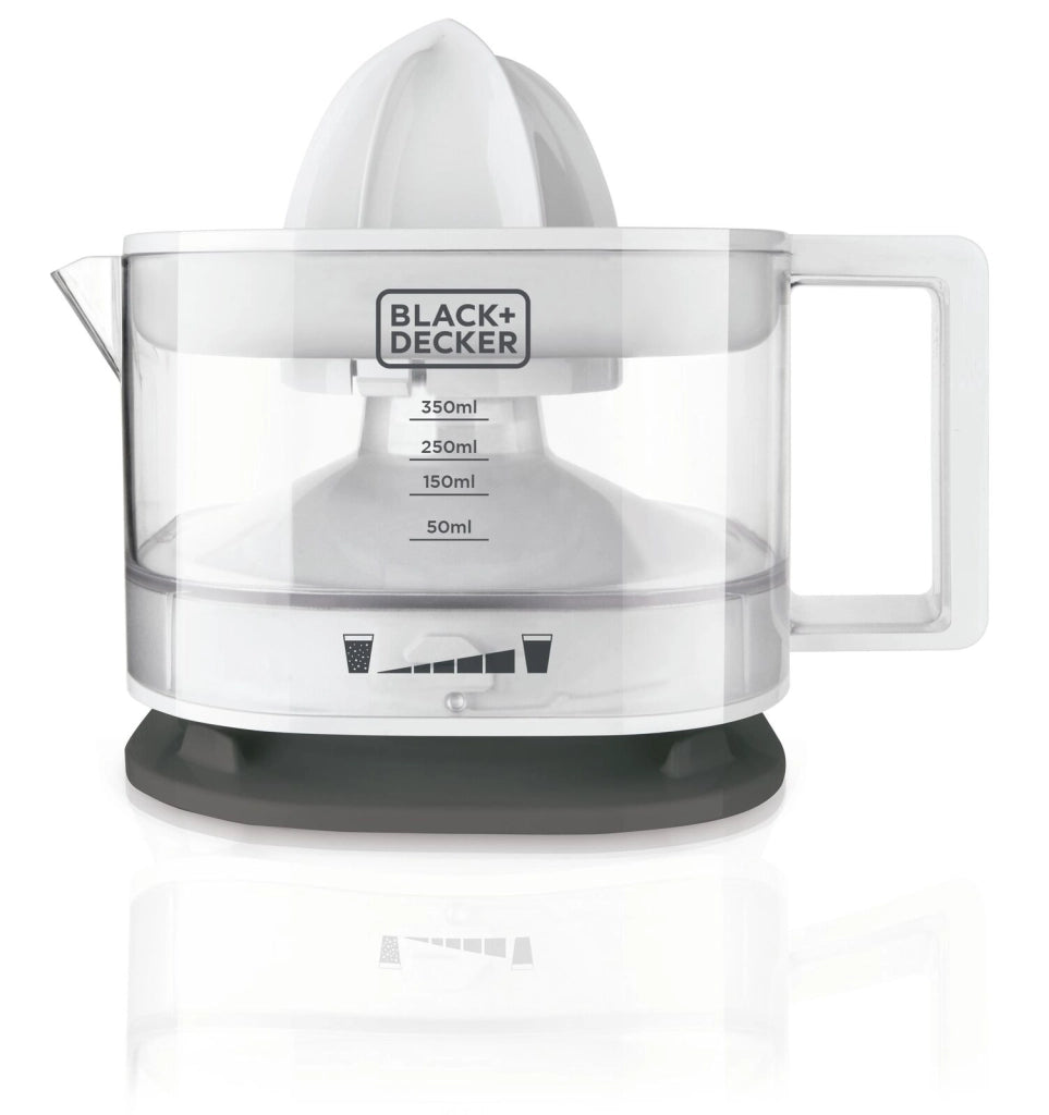 Black & Decker BXCJ25E Centrifuga spremiagrumi 25 W Grigio, Trasparente, Bianco